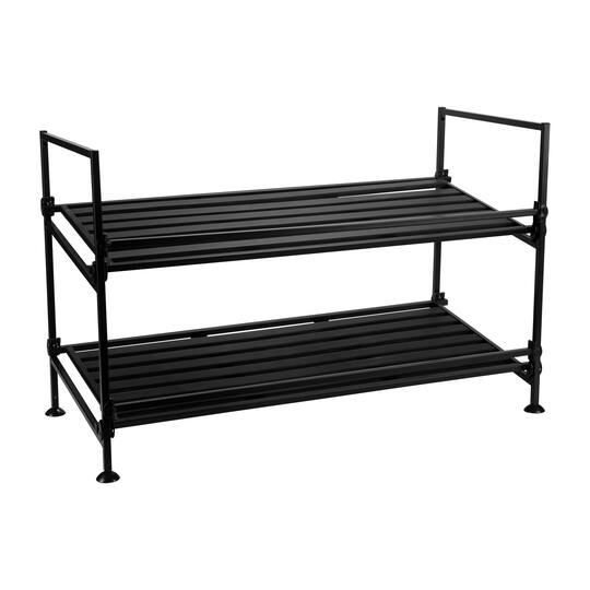 Organize It All Espresso 2-Tier Shoe Rack